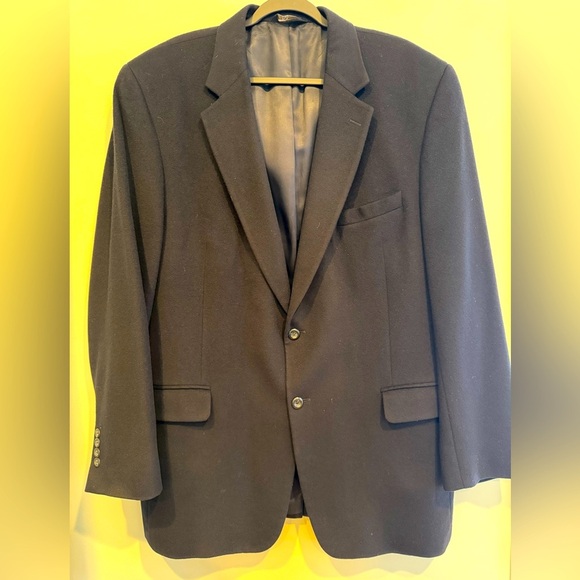 JOS A BANK NAVY 100% CASHMERE 2 BUTTON BLAZER 46L - Picture 1 of 10